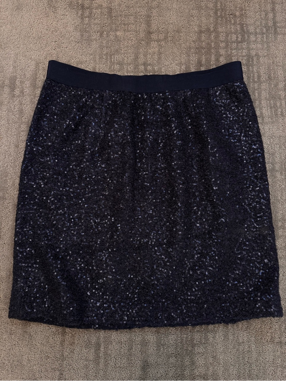 Lands' End Sequin Elastic Waist Skirt Navy Blue Sparkle Plus Size 18 NWOT
